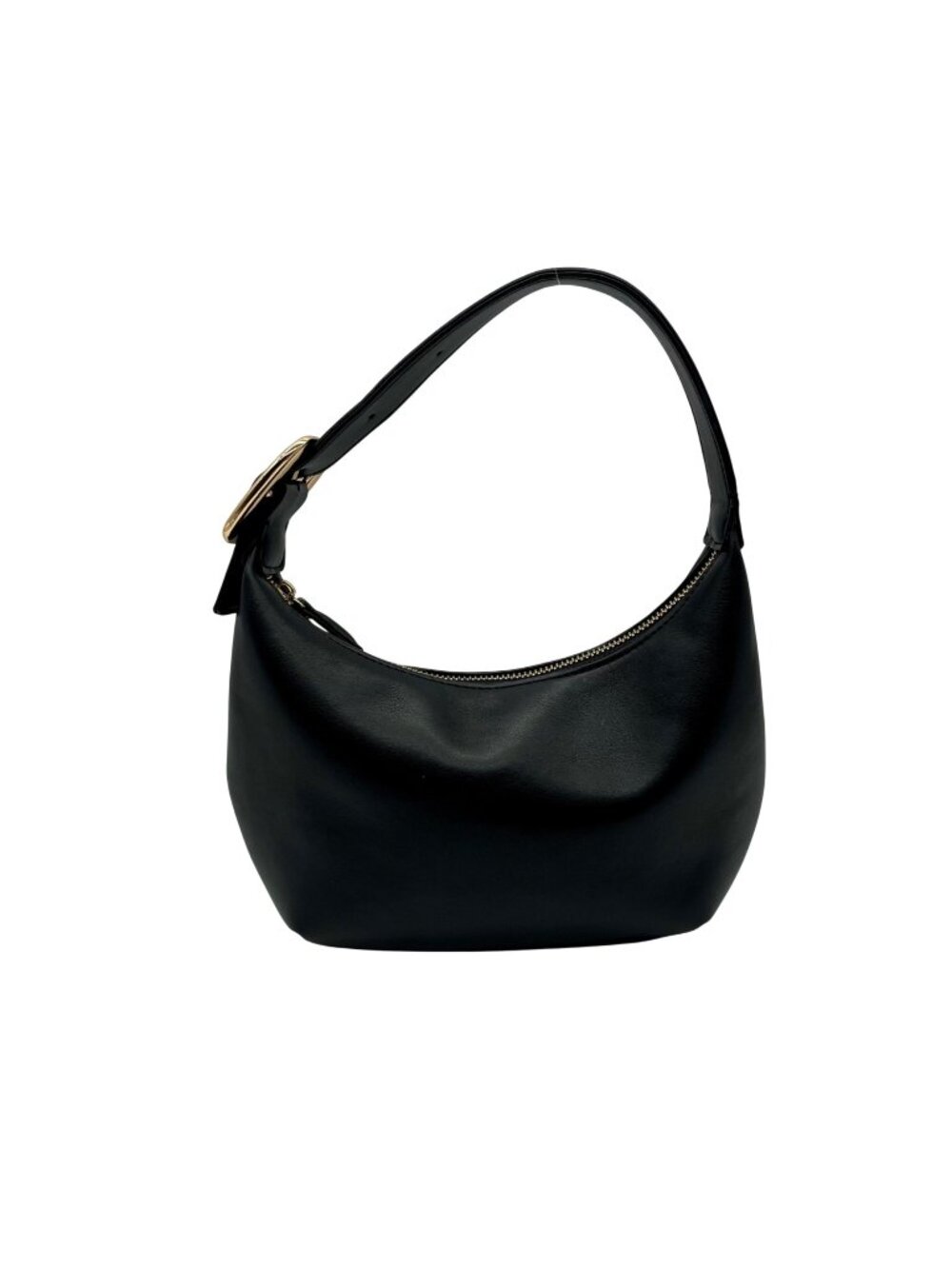 MMs Brands Black Crescent-Shaped Hobo Shoulder Bag